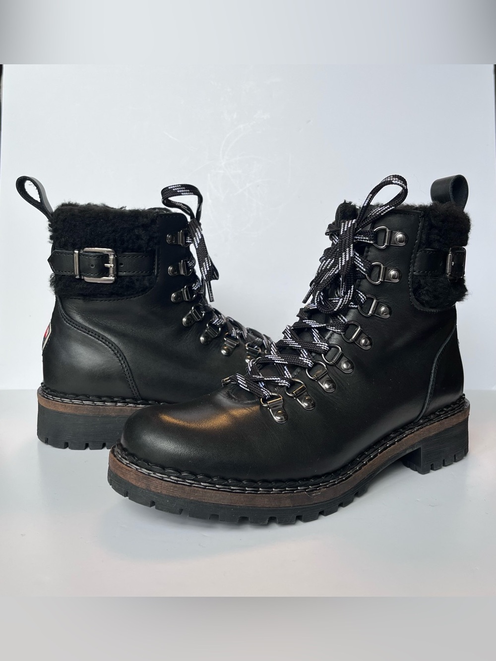 PAJAR Canada Paulina Leather Black Waterproof Winter Boots Womens EU 38 US 7-7.5